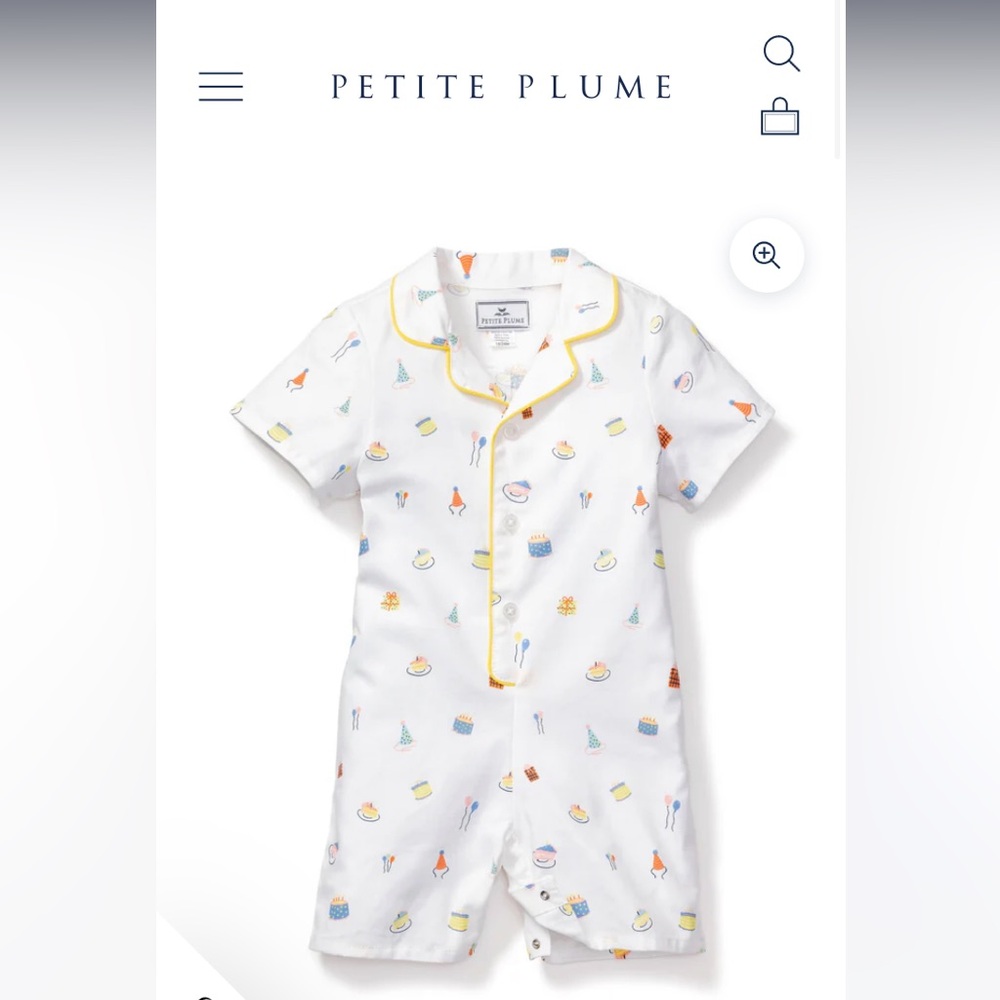 Petite Plume Baby's Twill Summer Romper in Birthday Wishes